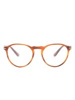 Persol lunettes de vue rondes à effet écailles de tortue - Marron - thumbnail