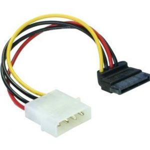 DeLOCK Cable Power SATA HDD > 4pin male – angled Multi kleuren 0,15 m