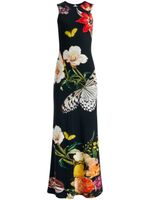 alice + olivia robe longue Delora à fleurs - Noir