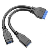 Dual USB 3.0 A Female to 20-pin Header Female - thumbnail