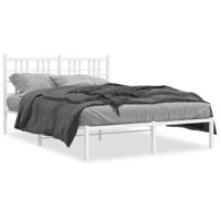 Bedframe met hoofdbord metaal wit 120x200 cm - thumbnail