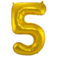 Folat Verjaardag Leeftijd folieballon - 5 jaar - goud - 86 cm - cijferballon groot Folat Verjaardag Leeftijd folieballon - 5 jaar - goud - 86 cm - cijferballon groot