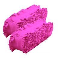 Set van 2x stuks feest/verjaardag versiering slingers fuchsia roze 24 meter crepe papier