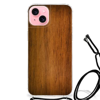 iPhone 15 Plus Stevig Telefoonhoesje Donker Hout iPhone 15 Plus Stevig Telefoonhoesje Donker Hout