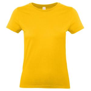 Basic dames t-shirt - goudgeel - met ronde hals - katoen