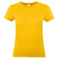 Basic dames t-shirt - goudgeel - met ronde hals - katoen