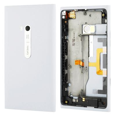 Huisvesting batterij terug Bedek met zijde knop Flex kabel voor Nokia Lumia 900(White)