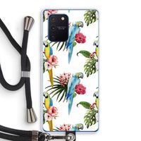 Kleurrijke papegaaien: Samsung Galaxy Note 10 Lite Transparant Hoesje met koord