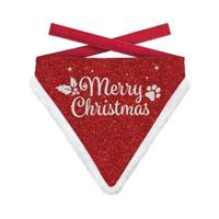 PLENTY GIFTS KERST BANDANA MERRY CHRISTMAS GLITTER ROOD