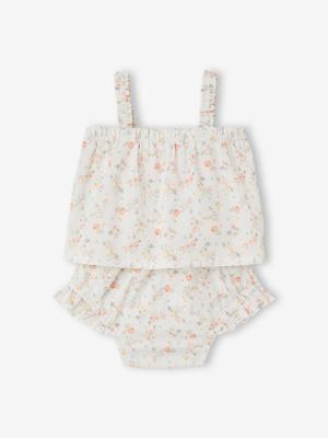 Babyset blouse en slip meisjes ecru