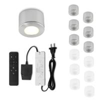 Set Led opbouwspot met afstandsbediening Parma zilver 3W dimbaar IP44 1-12 stuks