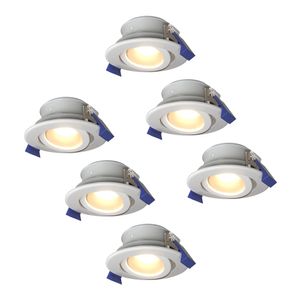 Set van 6 Lima LED inbouwspots - Kantelbaar - 4000K - Neutraal wit - IP65 waterdicht en stofdicht - Buiten - Badkamer - GU10 verwisselbare lichtbron -