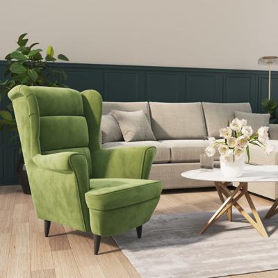 Fauteuil fluweel lichtgroen