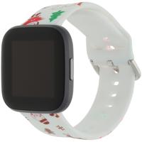 Fitbit Versa Print Sport Band - Kerst Sneeuwpop Wit Fitbit Versa Print Sport Band - Kerst Sneeuwpop Wit
