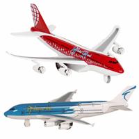 Goki Speelgoed Vliegtuigjes - 2x stuks - 19 cm - blauw en rood - licht en geluid Goki Speelgoed Vliegtuigjes - 2x stuks - 19 cm - blauw en rood - licht en geluid
