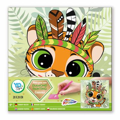 Grafix Knutselset diamand painting canvas - tijger