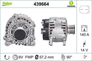 Dynamo / Alternator NEW ORIGINAL PART VALEO, Spanning (Volt)14V, u.a. für VW, Seat, Skoda, Audi, Ford, Jeep, Dodge, Chrysler