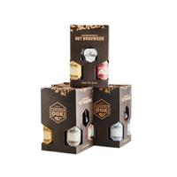 Het Brouwdok geschenkverpakking 4 flesjes met glas