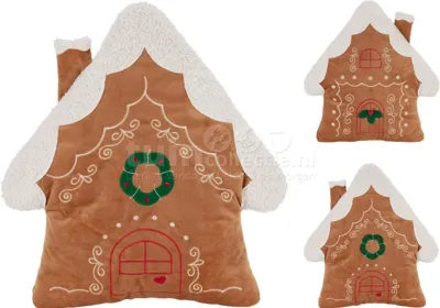 Sierkussen Peperkoekhuisje 44cm Assorti 1st
