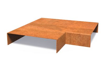 Cortenstaal overzetprofiel (20,4cm.) binnen/buitenhoek 30x30x5cm.