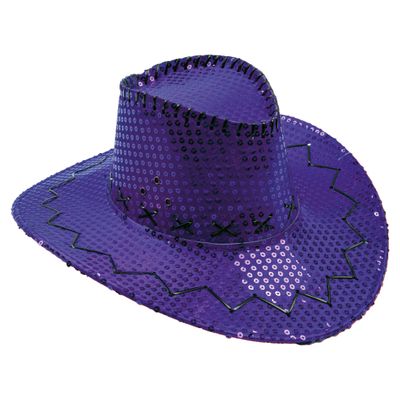 Hoed Cowboy Sequin Paars