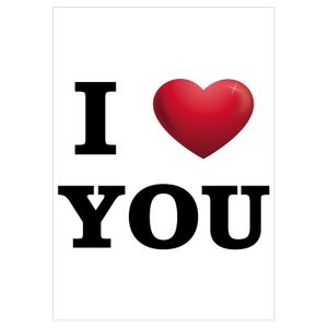 I Love You mega deurposter A1 59 x 84 cm