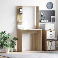 Bureau met plank Sonoma eiken 78.5 x 37 x 154.5 cm Bewerkt hout