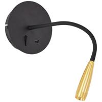 Brilliant Flexibele wandlampJutta zwart met goud - G99946/86