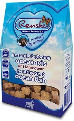 Renske Gezonde Beloning Hartjes oceaanvis hondensnacks 150gr