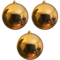 3x Grote gouden kerstballen van 20 cm glans van kunststof