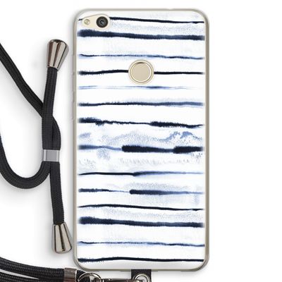 Ink Stripes: Huawei Ascend P8 Lite (2017) Transparant Hoesje met koord