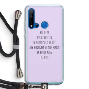 Relatief: Huawei P20 Lite (2019) Transparant Hoesje met koord