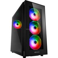 Sharkoon tg5 pro rgb midi tower behuizing (zwart | 4x usb-a | rgb | tempered glass)