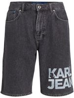 Karl Lagerfeld Jeans short en jean à logo imprimé - Noir - thumbnail