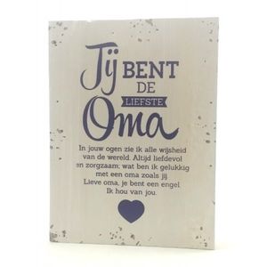 Houten tekstbord 'Liefste oma'