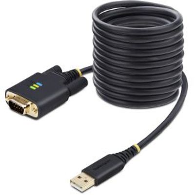 StarTech.com 1P10FFC-USB-SERIAL seriële kabel Zwart 3 m USB Type-A DB-9