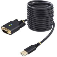 StarTech.com 1P10FFC-USB-SERIAL seriële kabel Zwart 3 m USB Type-A DB-9