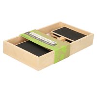 Plantetiketten/plantenlabels - 12x - krijtbord - hout - 20 cm - steeketiketten - thumbnail