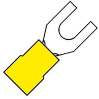 Geïsoleerde Vorkkabelschoen M4 voor draad 4,0-6,0 mm2 100 stuks klemko 101080