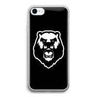 Angry Bear (black): iPhone SE 2020 Transparant Hoesje