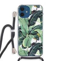 Bananenbladeren: iPhone 12 Transparant Hoesje met koord