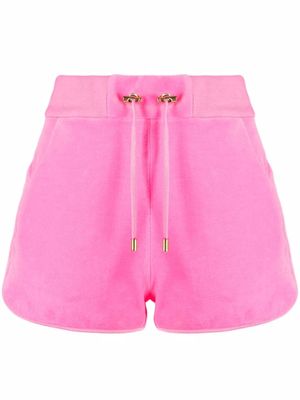 Balmain short de sport en velours à lien de resserrage - Rose