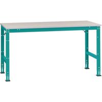 Manuflex AU6121.5021 Werk aanschuiftafel universele standaard met melamine schijf, bxdxh = 2000 x 1000 x 760-870 mm Waterblauw - thumbnail