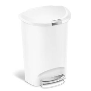 Simplehuman Afvalemmer Half Rond 50 L - Wit