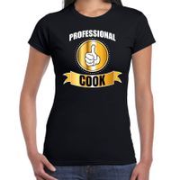 Professional cook / professionele kok t-shirt zwart dames - Kok cadeau shirt