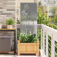 Tuin Privacy Screen Bloemen Zilver 50 x 140 cm Roestvrij staal
