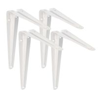 AMIG Plankdrager/planksteun van metaal - 4x - gelakt wit - H250 x B200 mm