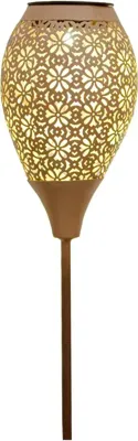 Anna&apos;s Collection Solar fakkel metaal oud roze x 78 cm, Roze