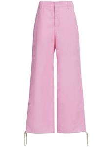 Marni pantalon droit à logo brodé - Blanc