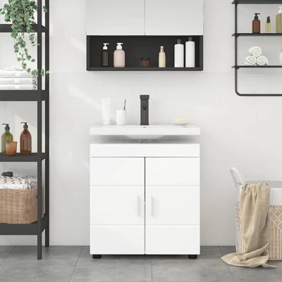 Badkamer wastafelkast met opslag Hoogglans wit 60 x 34 x 63 cm